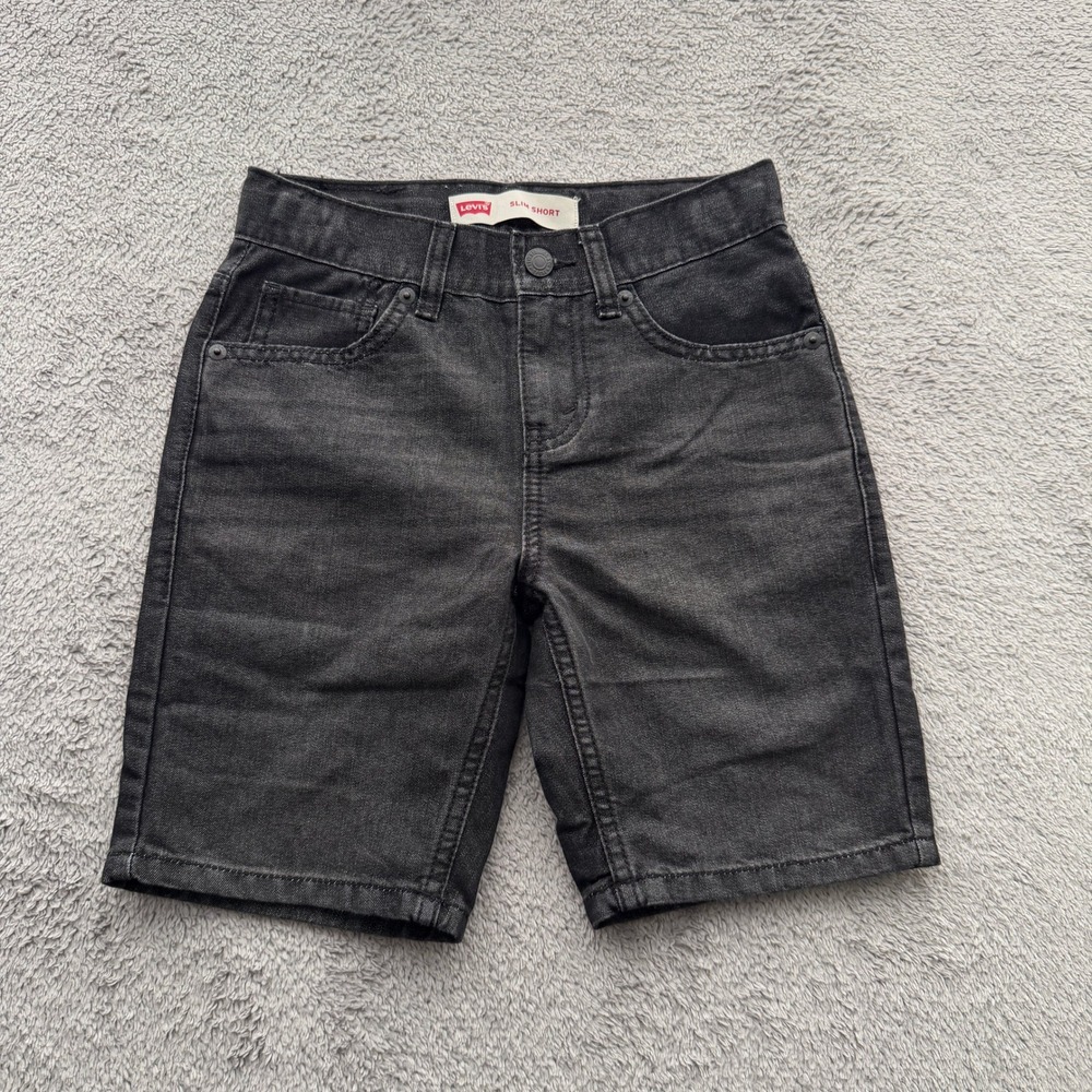 Levi's 511 Slim Short Boys 8 REG, W24 Black Denim Jean Shorts